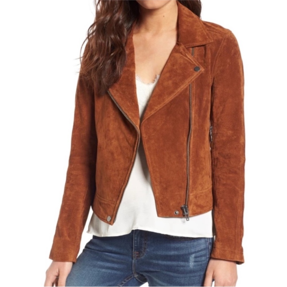Blank NYC Suede Moto Jacket | Small | Brown